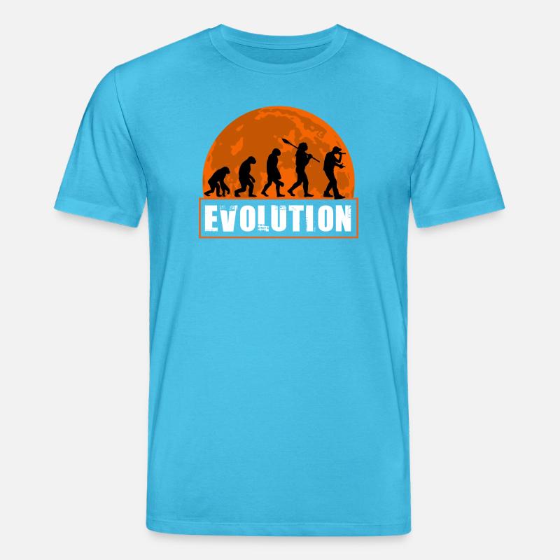 Funny Human Evolution Rapper - Stanley/Stella CREATOR Unisex Organic T-Shirt - aqua blue