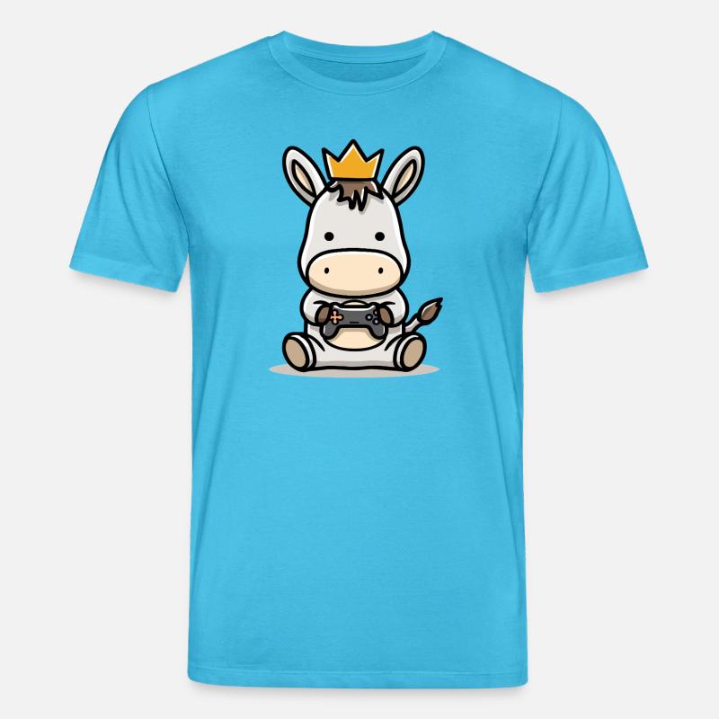 Gamer Esel mit controller Krone - Stanley/Stella Unisex Bio-T-Shirt CREATOR  - Aquablau