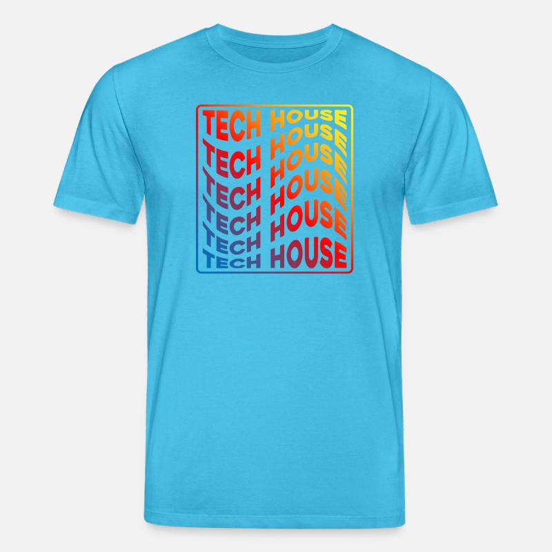 Tech House Neon Gradient Wiederholt sich - Stanley/Stella Unisex Bio-T-Shirt CREATOR  - Aquablau