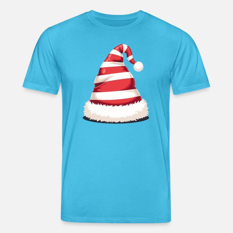 Candy Stripe Santa Hat - Stanley/Stella Unisex Bio-T-Shirt CREATOR  - Aquablau