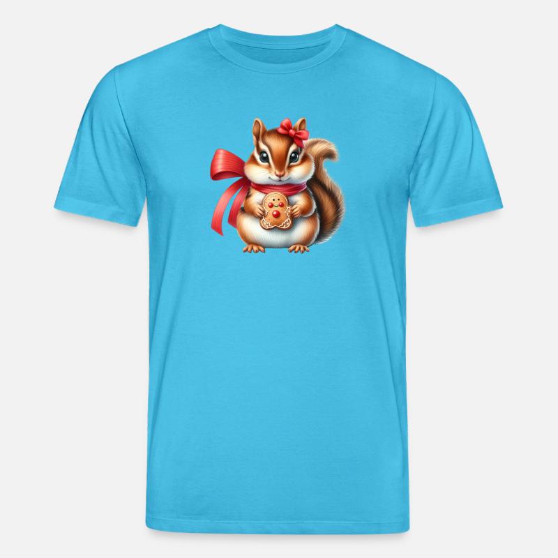 Ingwer-Eichhörnchen mit Keks - Stanley/Stella Unisex Bio-T-Shirt CREATOR  - Aquablau