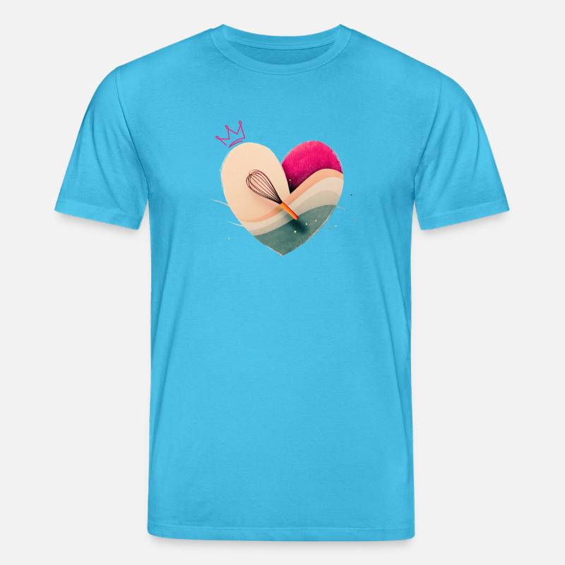 Herz mit Krone - Backen - Stanley/Stella Unisex Bio-T-Shirt CREATOR  - Aquablau