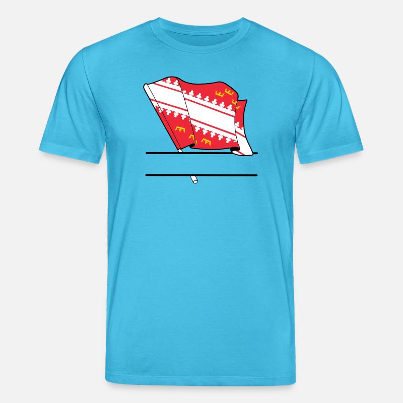 Drapeau d’Alsace avec boîte de texte - T-shirt bio CREATOR Stanley/Stella Unisexe - bleu aqua