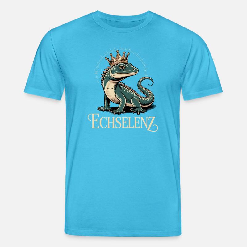 Echselenz Lustige Echse - Stanley/Stella Unisex Bio-T-Shirt CREATOR  - Aquablau