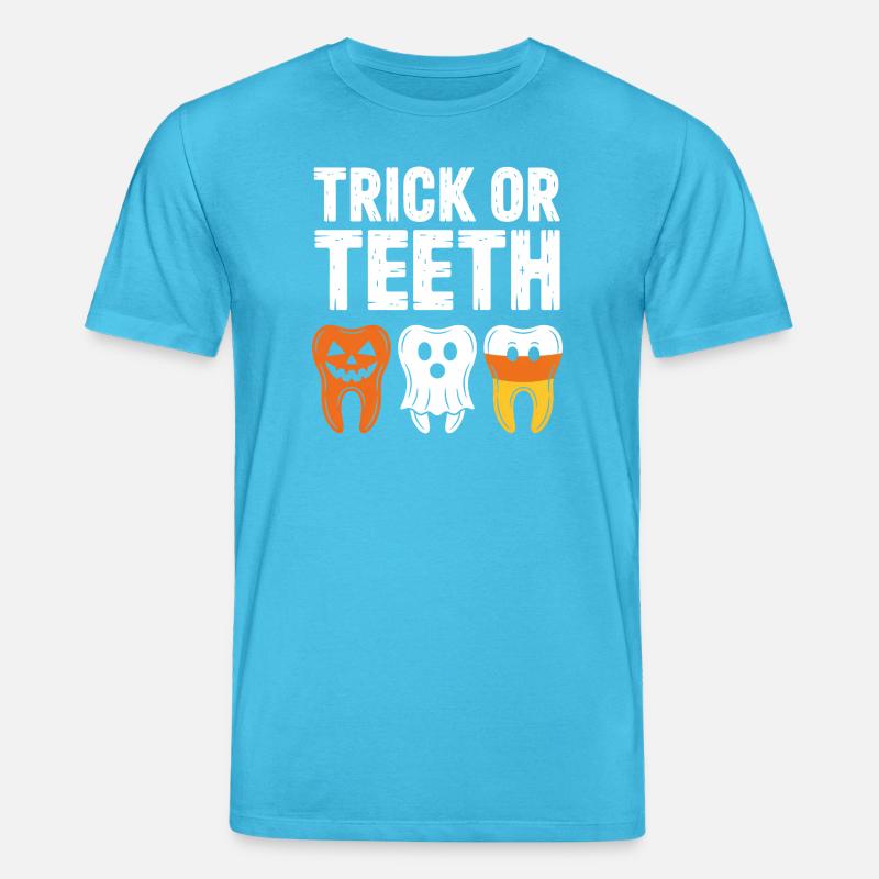 Trick oder Teeth: Halloween Teeth Trio - Stanley/Stella Unisex Bio-T-Shirt CREATOR  - Aquablau
