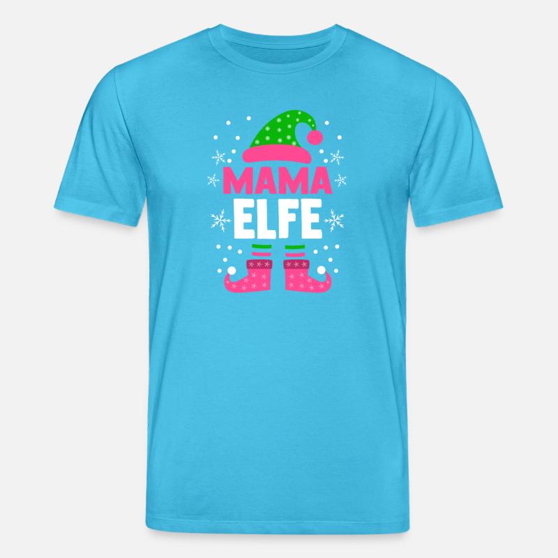 Weihnachten Familie Mutter Mama Elfe - Stanley/Stella Unisex Bio-T-Shirt CREATOR - Aquablau