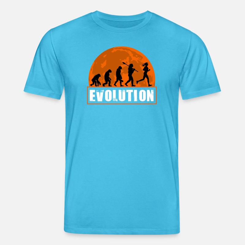 Running Evolution Running Girl Marathon Runner - Stanley/Stella Unisex Bio-T-Shirt CREATOR - Aquablau