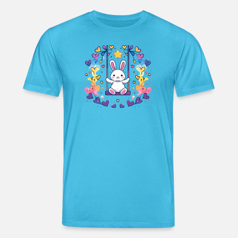 Design joyeux de balançoire de lapin - T-shirt bio CREATOR Stanley/Stella Unisexe - bleu aqua