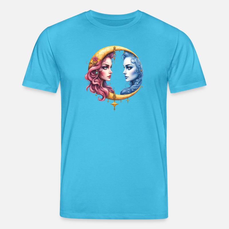 Lune jumelle : Visages dans Eclipse - T-shirt bio CREATOR Stanley/Stella Unisexe - bleu aqua