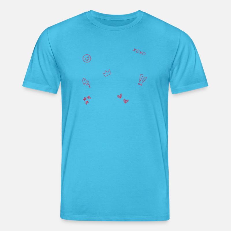 Herzkrone Doodle Pop Art - Stanley/Stella Unisex Bio-T-Shirt CREATOR - Aquablau
