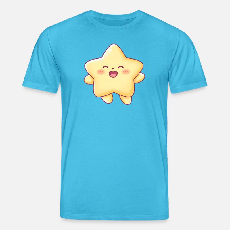 Kawaii Sternchen Lächeln Stern Kinder - Stanley/Stella Unisex Bio-T-Shirt CREATOR - Aquablau
