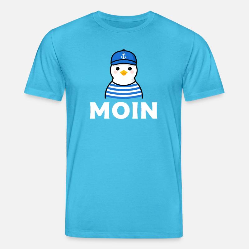 Moin Möwe im Sailor-Stil - Stanley/Stella Unisex Bio-T-Shirt CREATOR  - Aquablau
