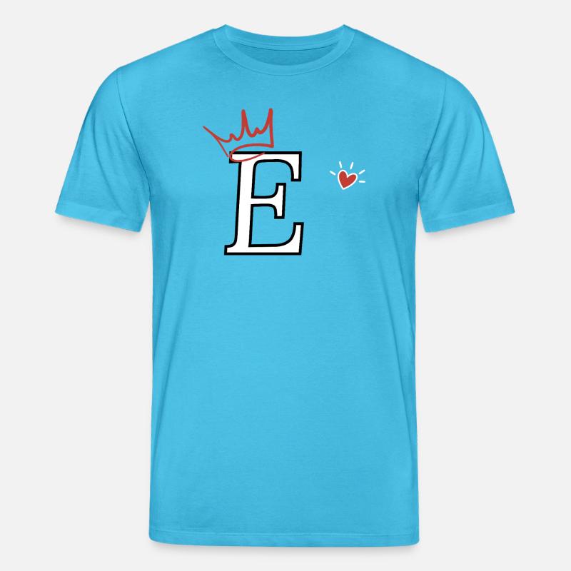 Buchstabe e Kronenherz - Stanley/Stella Unisex Bio-T-Shirt CREATOR  - Aquablau