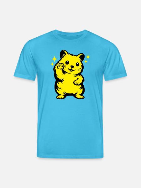 Hamster Cartoon - Stanley/Stella CREATOR Unisex Organic T-Shirt - aqua blue