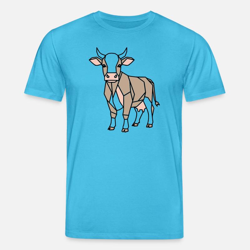 Geometrische Kuh Low Poly Modern - Stanley/Stella Unisex Bio-T-Shirt CREATOR  - Aquablau