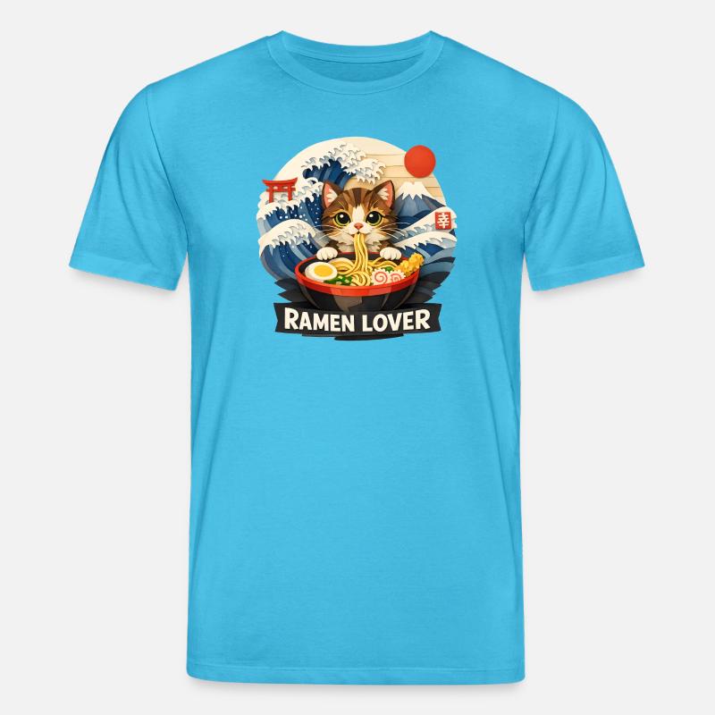 Katze Ramen Anime - Stanley/Stella Unisex Bio-T-Shirt CREATOR - Aquablau