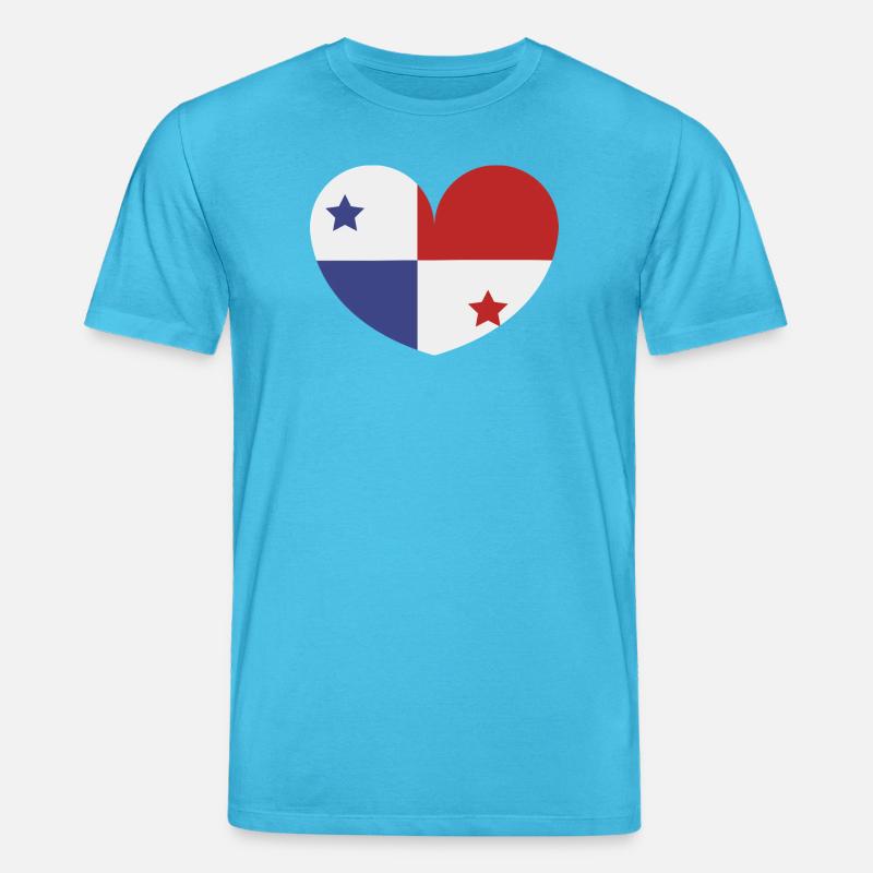 Drapeau du cœur du Panama - T-shirt bio CREATOR Stanley/Stella Unisexe - bleu aqua