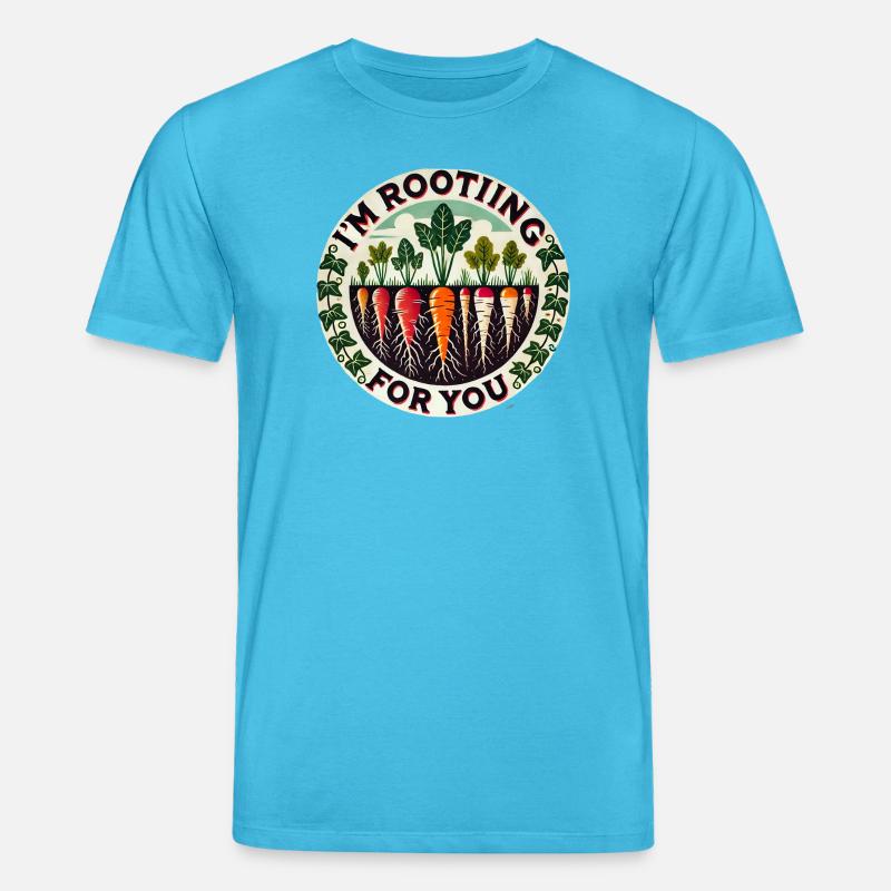 Rootin' Carrot Patch Round - Stanley/Stella CREATOR Unisex Organic T-Shirt - aqua blue