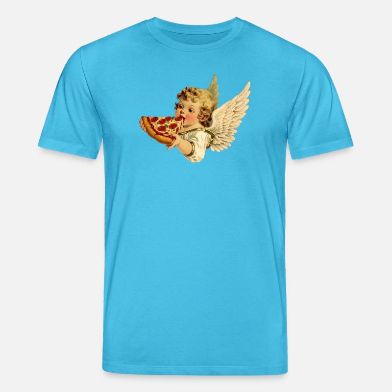Pizza Cherub – Engelchen mit Pepperoni - Stanley/Stella Unisex Bio-T-Shirt CREATOR  - Aquablau