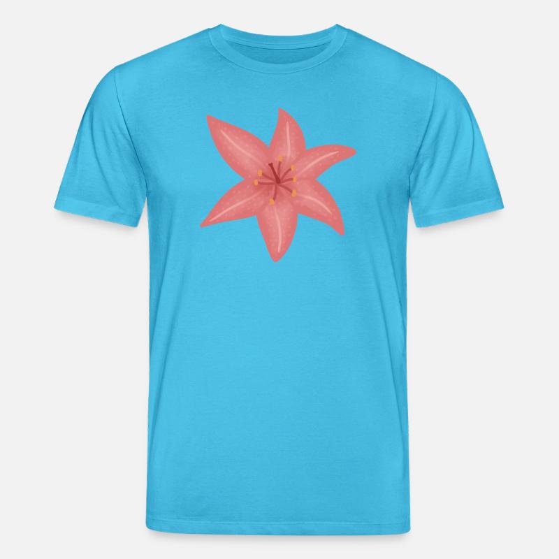 Illustration de fleur de lys rose - T-shirt bio CREATOR Stanley/Stella Unisexe - bleu aqua