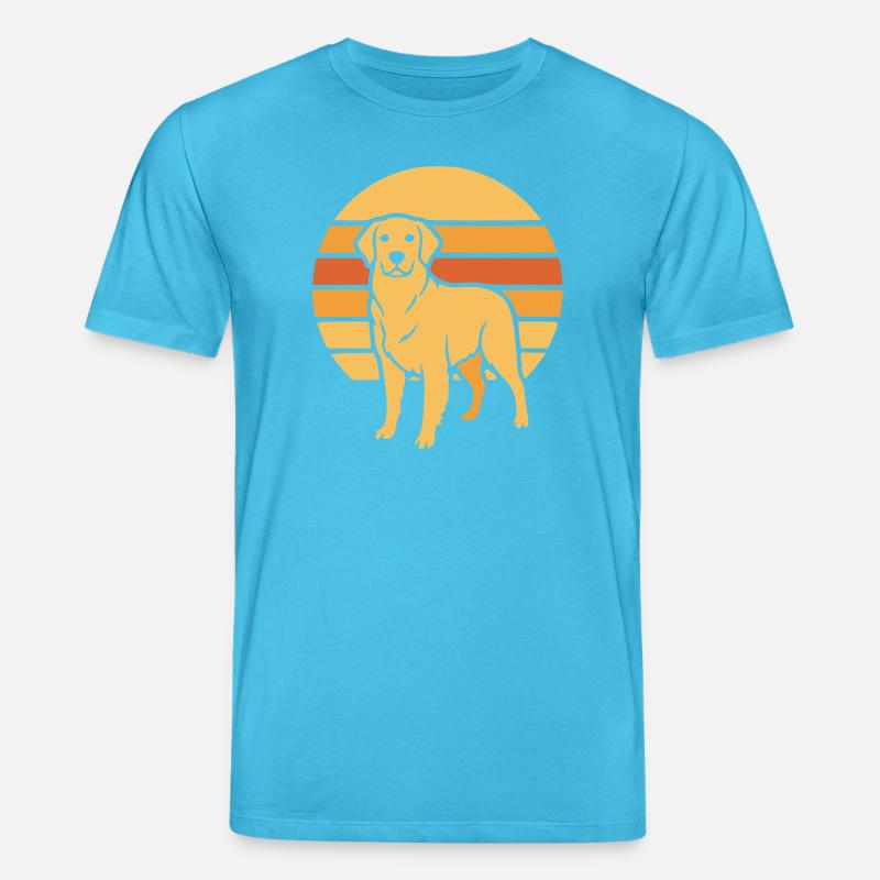 Hund Retro Sunset Flat Icon - Stanley/Stella Unisex Bio-T-Shirt CREATOR  - Aquablau