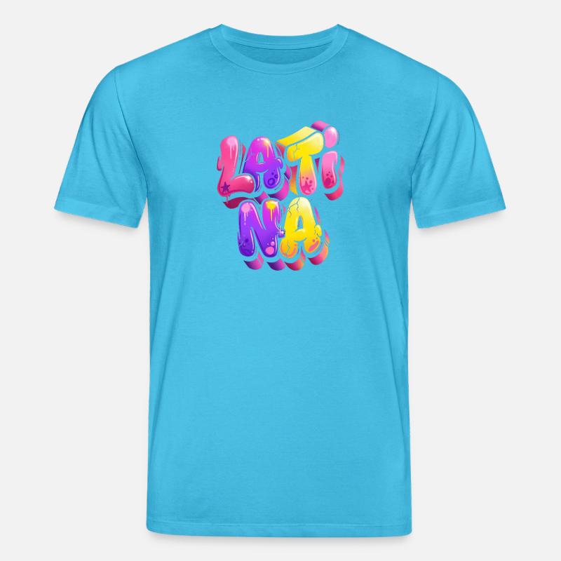 Dégradé de lettrage de graffiti néon - T-shirt bio CREATOR Stanley/Stella Unisexe - bleu aqua