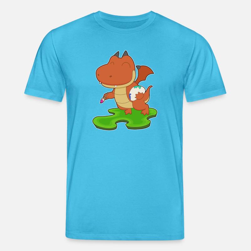 Drache Maler Pinsel Malen - Stanley/Stella Unisex Bio-T-Shirt CREATOR - Aquablau