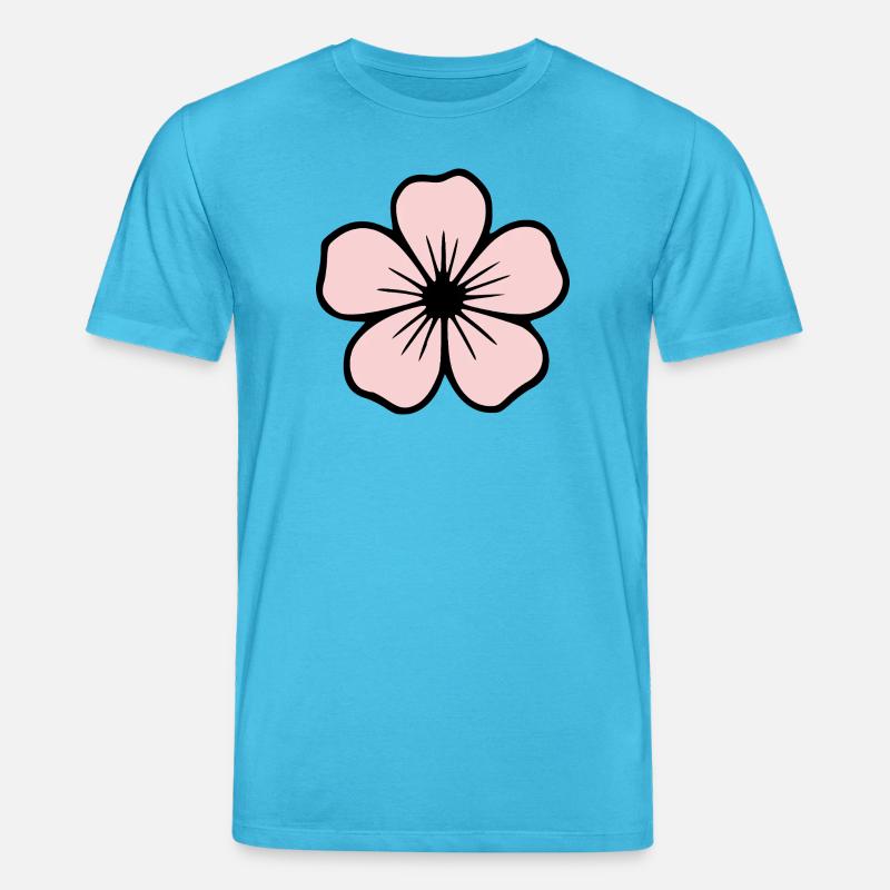 Hibiskus Blüte pastell Blumen Geschenk Mutter  - Stanley/Stella Unisex Bio-T-Shirt CREATOR  - Aquablau