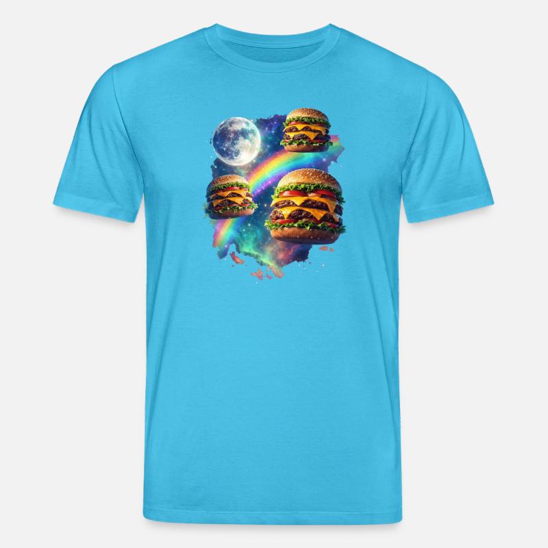 Explosion du Burger Galactique - T-shirt bio CREATOR Stanley/Stella Unisexe - bleu aqua