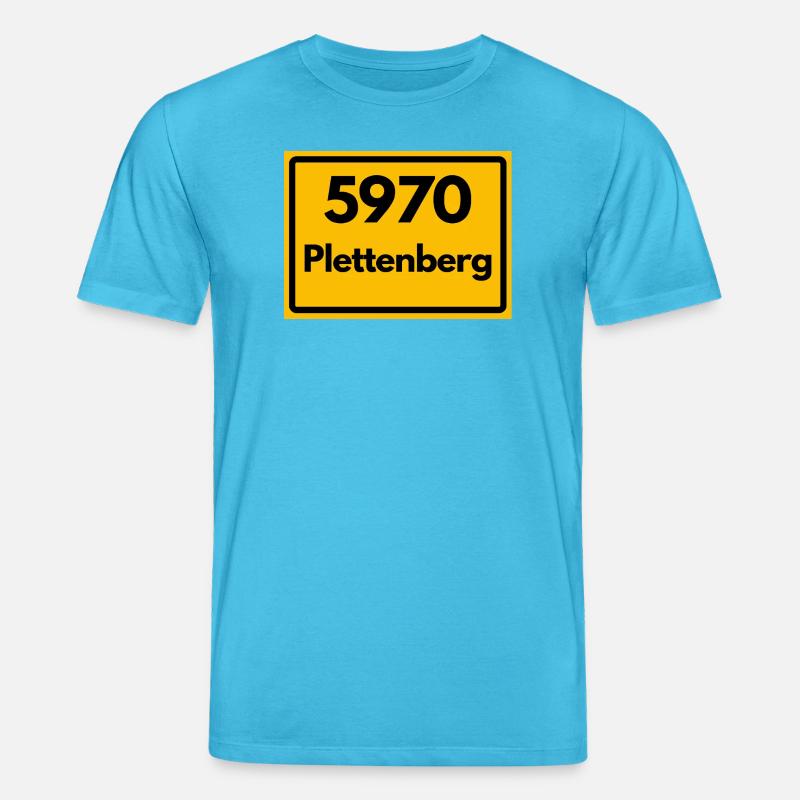 ANCIEN CODE POSTAL RETRO 5970 PLETTENBERG - T-shirt bio CREATOR Stanley/Stella Unisexe - bleu aqua