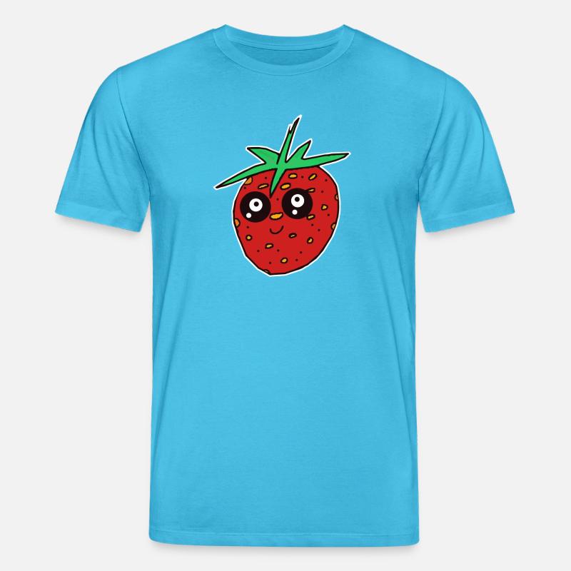 Erdbeere Erdbeeren Frucht Sommer Garten - Stanley/Stella Unisex Bio-T-Shirt CREATOR  - Aquablau