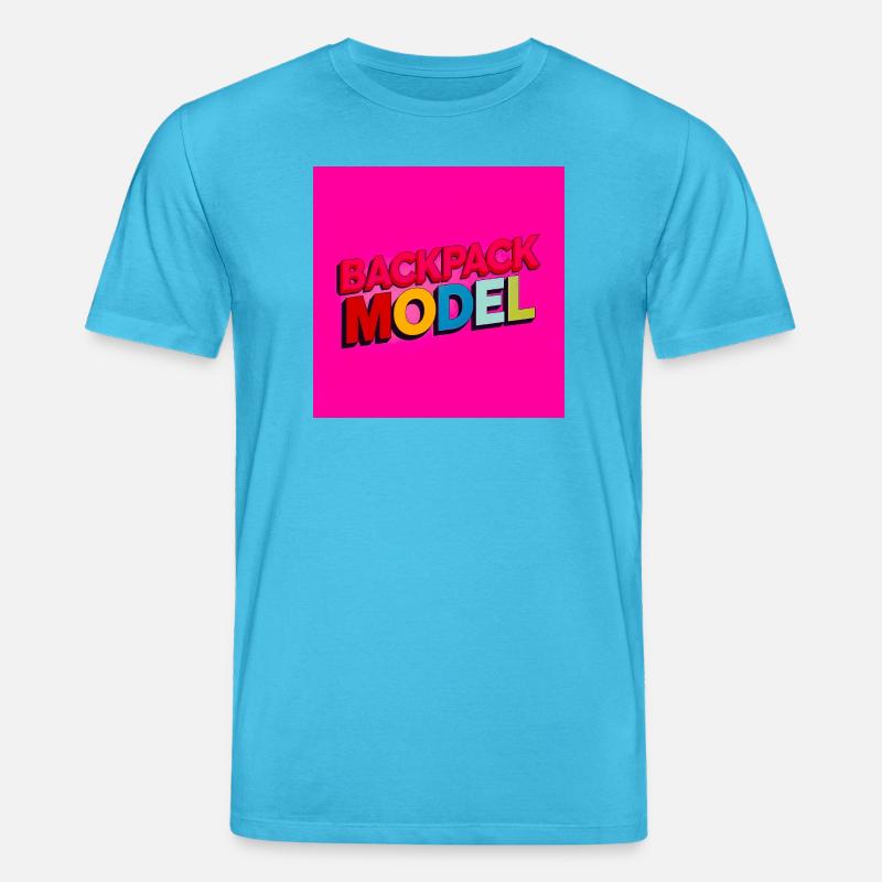 Rucksackmodell Neon-Text - Stanley/Stella Unisex Bio-T-Shirt CREATOR  - Aquablau