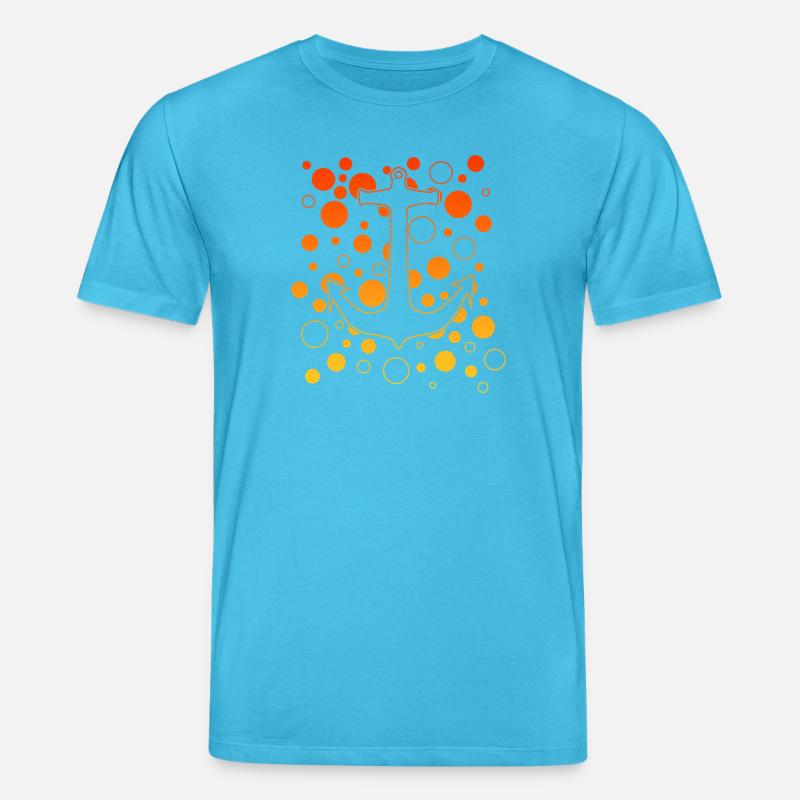 Leuchtender Anker mit Bubbles - Stanley/Stella Unisex Bio-T-Shirt CREATOR  - Aquablau