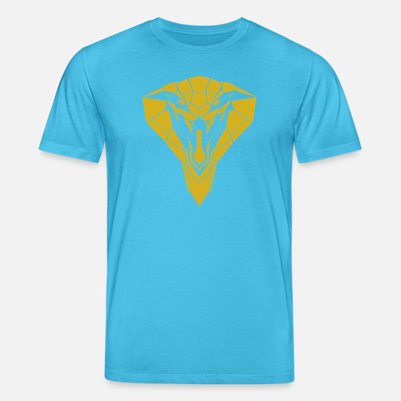 Silhouette géométrique dorée du cobra - T-shirt bio CREATOR Stanley/Stella Unisexe - bleu aqua