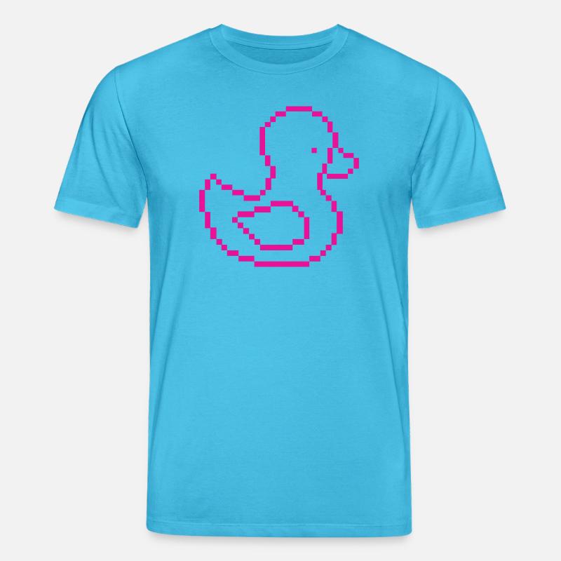 Pixel Duck Pink Pattern - Stanley/Stella CREATOR Unisex Organic T-Shirt - aqua blue