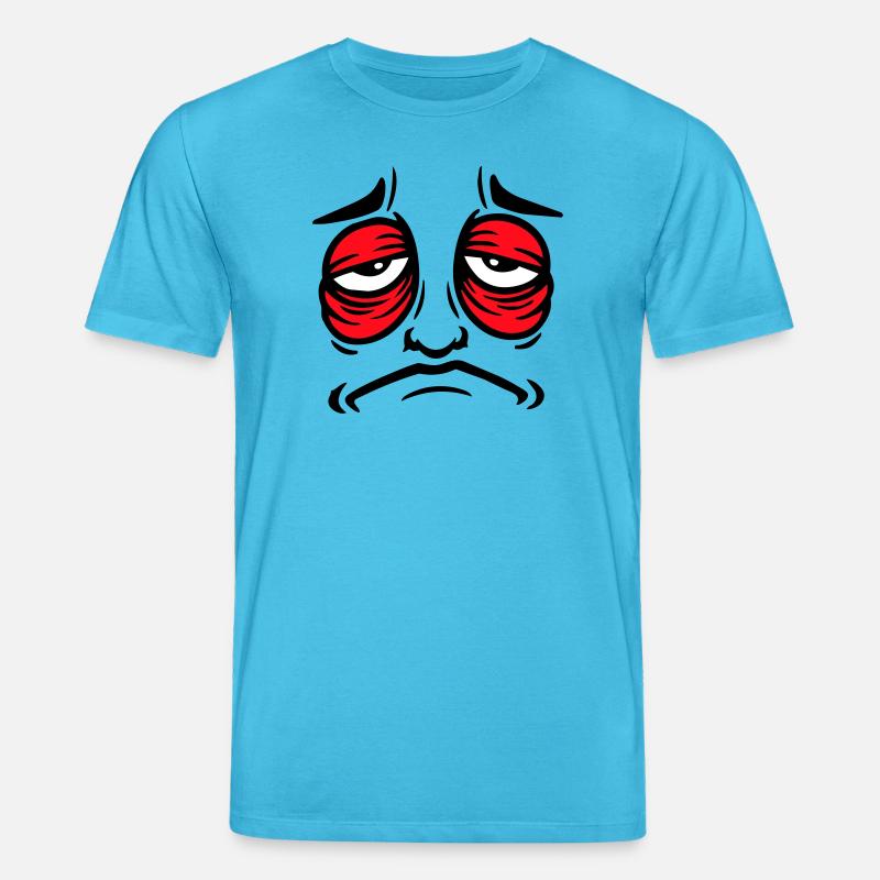 Grumpy sad disappointed face funny - Stanley/Stella CREATOR Unisex Organic T-Shirt - aqua blue