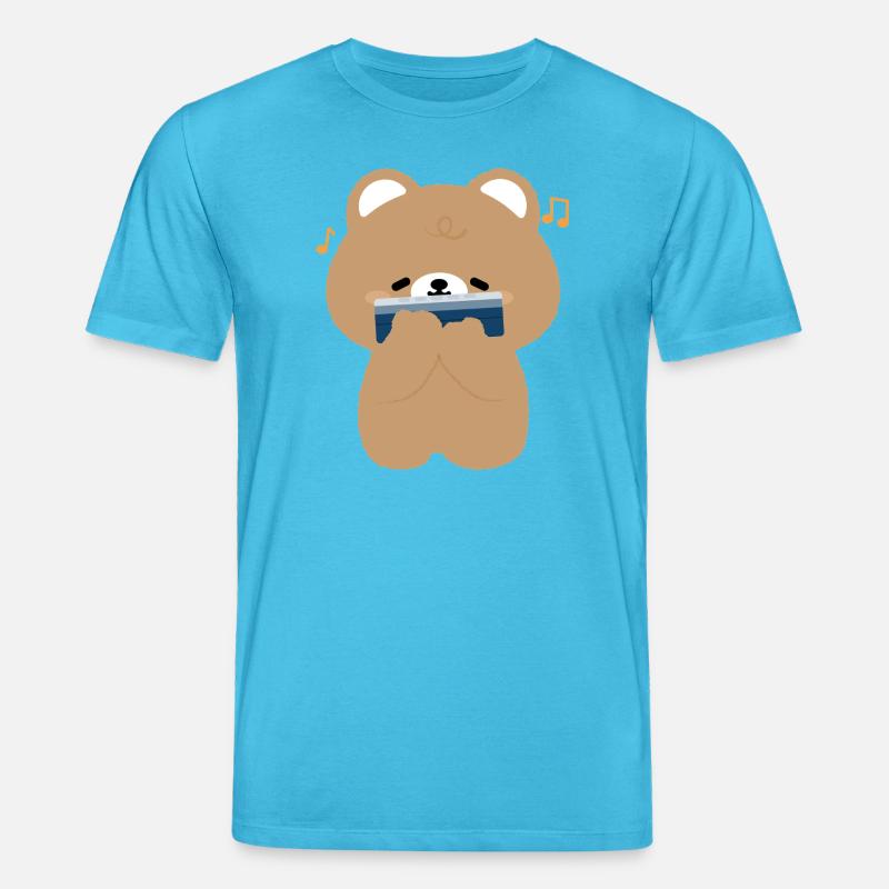 Brown Bear Harmonica - T-shirt bio CREATOR Stanley/Stella Unisexe - bleu aqua