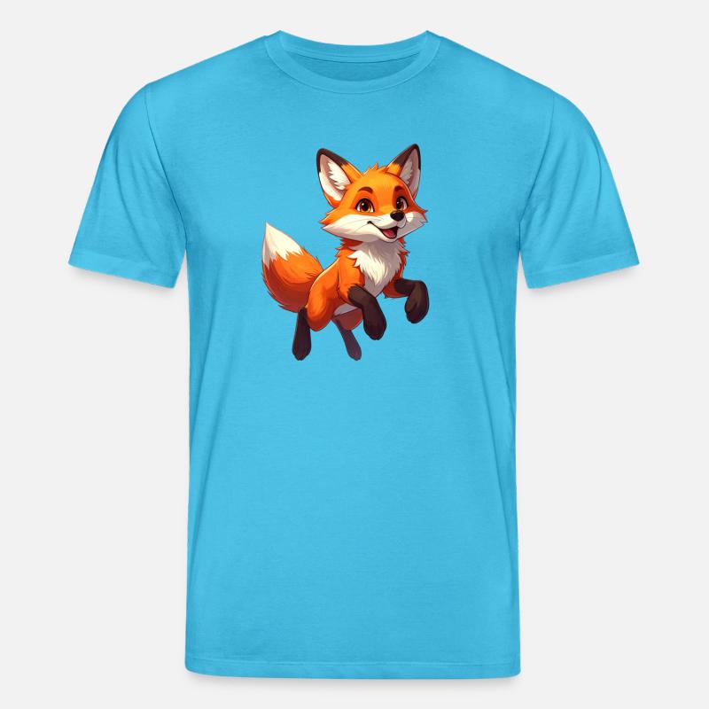 Springender Fuchs - Stanley/Stella Unisex Bio-T-Shirt CREATOR  - Aquablau
