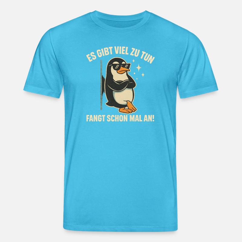 Pinguin mit Sonnenbrille Statement - Stanley/Stella Unisex Bio-T-Shirt CREATOR - Aquablau