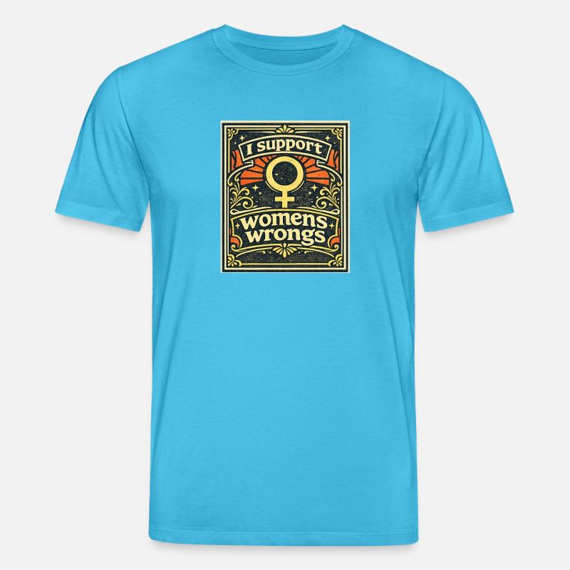 Support Women’s Rights Emblem - Stanley/Stella CREATOR Unisex Organic T-Shirt - aqua blue