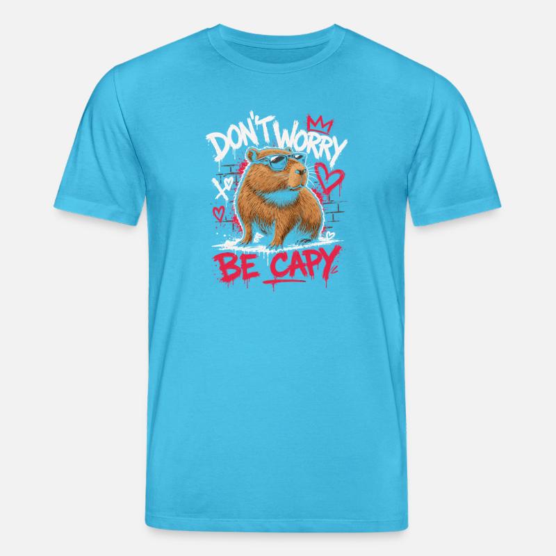 Ne t’inquiète pas, sois capy - T-shirt bio CREATOR Stanley/Stella Unisexe - bleu aqua