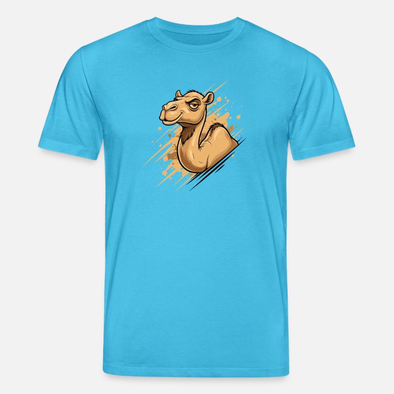 Kamel Karikatur Spritz-Splash - Stanley/Stella Unisex Bio-T-Shirt CREATOR - Aquablau
