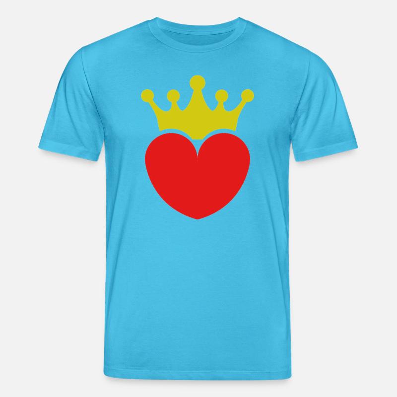 Herz mit Krone - Stanley/Stella Unisex Bio-T-Shirt CREATOR  - Aquablau