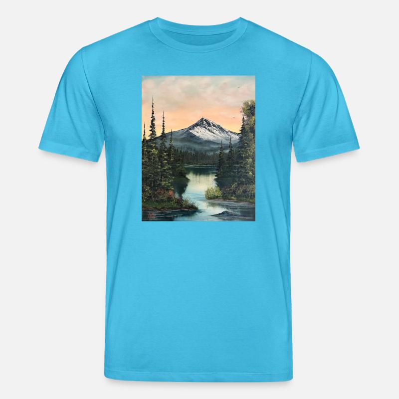 Bergsee im Abendlicht - Stanley/Stella Unisex Bio-T-Shirt CREATOR  - Aquablau