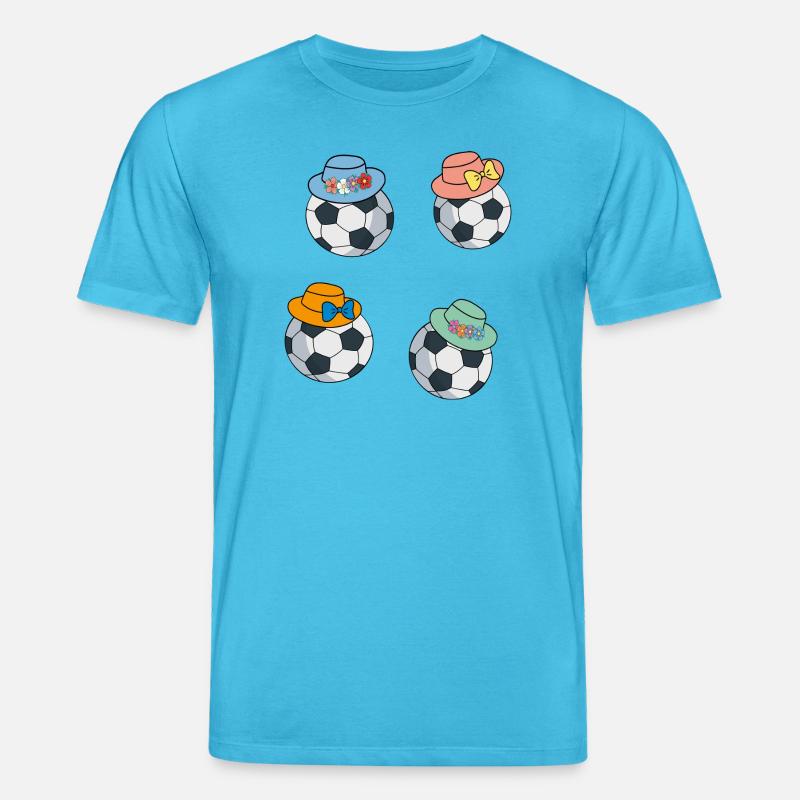 Fußbälle mit Hut - Stanley/Stella Unisex Bio-T-Shirt CREATOR  - Aquablau