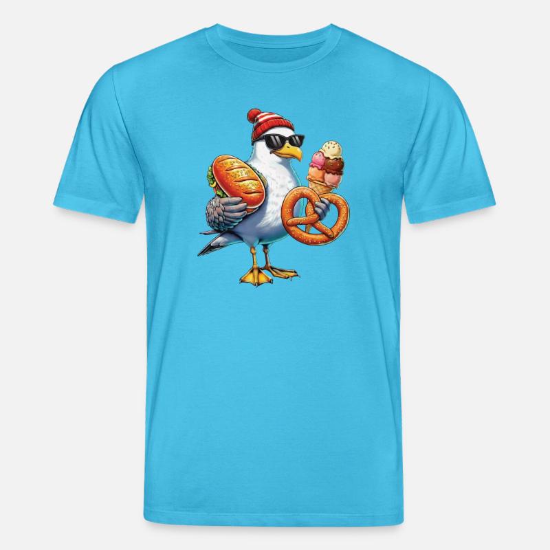 Möwe Brezel Eiscreme - Stanley/Stella Unisex Bio-T-Shirt CREATOR  - Aquablau