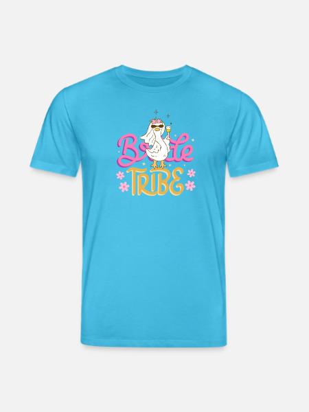 Bachelorette Tribe Tee - Stanley/Stella CREATOR Unisex Organic T-Shirt - aqua blue