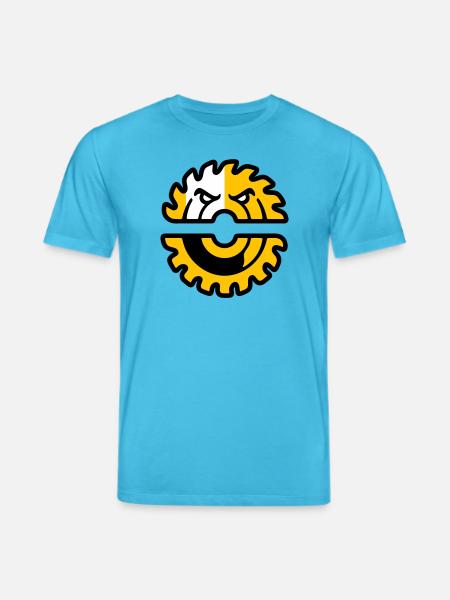 Circular Saw Mascot Logo - Stanley/Stella CREATOR Unisex Organic T-Shirt - aqua blue