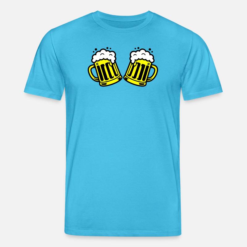 Bier Bierkrug Prost Comic - Stanley/Stella Unisex Bio-T-Shirt CREATOR  - Aquablau