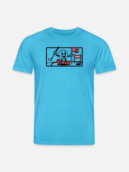 Minigolf Retro Cartoon Golfball JGA Team - Stanley/Stella CREATOR Unisex Organic T-Shirt - aqua blue